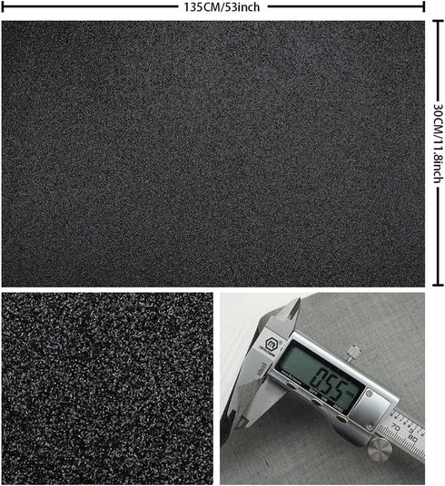 Black 11.8X 53 Inch (30 x 135 cm) Sparkly Superfine Glitter Leather Rolls Shiny Faux Fabric Canvas Perfect for Craft DIY Handmade Projects Patchwo...