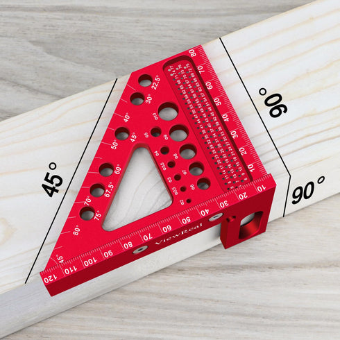 Versatile Carpenter Square Scribing Ruler, 3D Multi-Angle Measuring Tool with Angle Pin Aluminum Alloy 22.5-90 Degree, CM Scale for Woodworking, E...