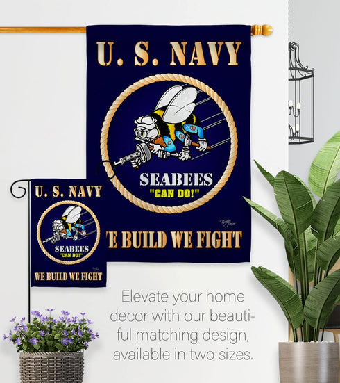 Sea Bees Garden Flag Home Decor Armed Forces United State American Decorations Military Memorabilia Remembrance Wall Tapestry Retire Outdoor Memor...