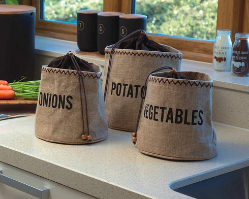 Natural Elements Potato Bag with Blackout Lining, Potato Storage Bag, Hessian, 24 x 24 cm, Brown...