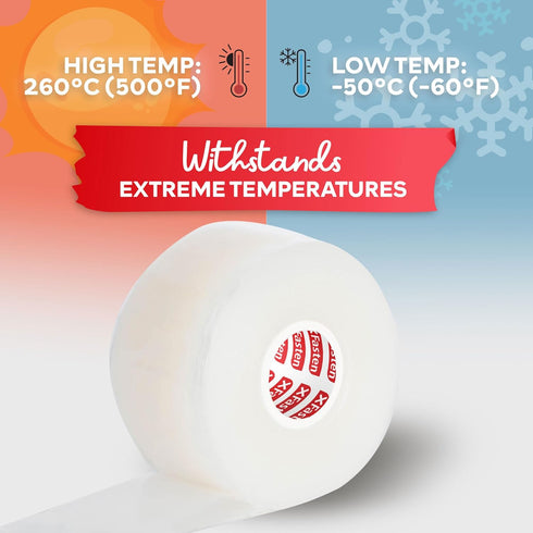 XFasten Self Fusing Silicone Tape for Plumbing Clear 1" X 36-Foot Non-Adhesive Leak Seal Tape Waterproof, Silicone Grip Tape, Rubber Tape Thick fo...