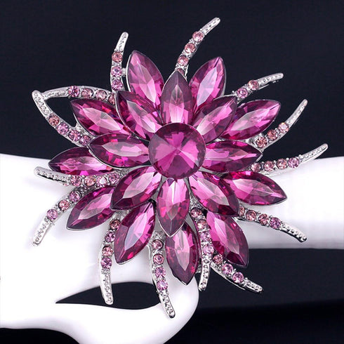 4pcs Purple Crystal Rhinestone Brooches For Wedding Bouquet Decoration...