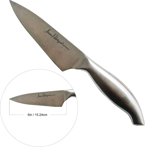 Jean-Patrique Professional Chef Knife Chopaholic - Ergonomic Stainless Steel Handle - Utility Knife for Chopping, Cutting, Dicing and Carving - 6 ...