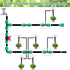 Drip Irrigation Fittings, 15 Pcs Lock Barbed Tee for 1/2 to 1/4 Inch Vinyl Tubing, Drip Line Parts 3-Way Tees Irrigation Connectors for Drip Sprin...