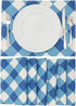 Set of 6 Blue and White Plaid Cloth Placemats, 16.5 x 12.6 Inches Burlap and Polyester Washable Table Mats with Buffalo Design, Farmhouse-Style Di...