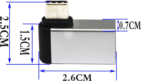 zdyCGTime USB C to USB 3.0 Aluminum Adapter USB A 3.0 Female to 90 Degree 3.1 Type C Male Converter,(OTG) for Smartphone Flash Drives, Mouse Keybo...