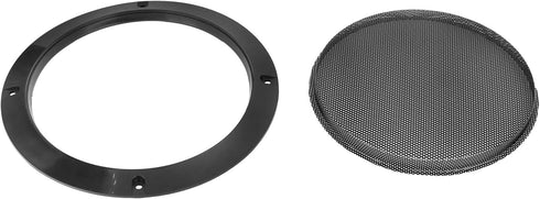X AUTOHAUX 2pcs 6.5 Inch Metal Glossy Audio Speaker Cover Mesh Subwoofer Grill Horn Guard Decorative Circle Grille Protector Black for Car...