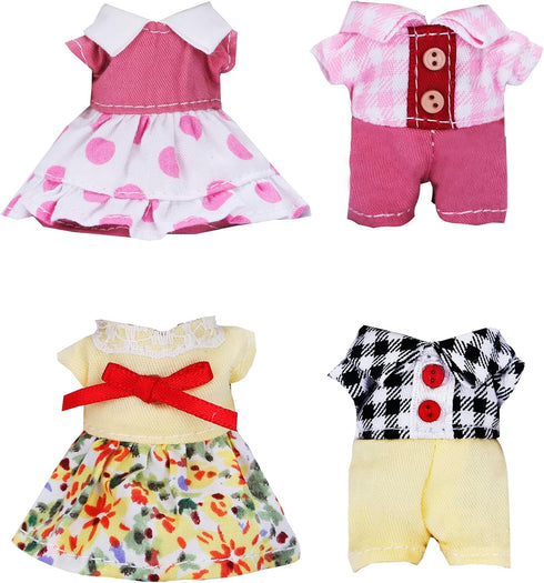 E-TING Family Set, Sweet Mother-Daughter Cool Father-Son Family Dress Up Set for 3-Inch and 2.25-inch Figure Town Series...