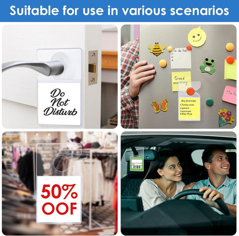 Clear Parking Permit Holder, 3 x 5 inch Car Vertical Parking Lot Pass Rear View Mirror Hanger for Car Passes, Stickers, Permits...