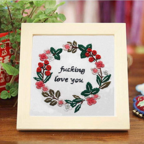 Nuberlic Embroidery Starter Kit Cross Stitch for Adults Beginner Printed Embroidery Starters Kits with Pattern for Kids Crafts Embroidery Hoops Fl...