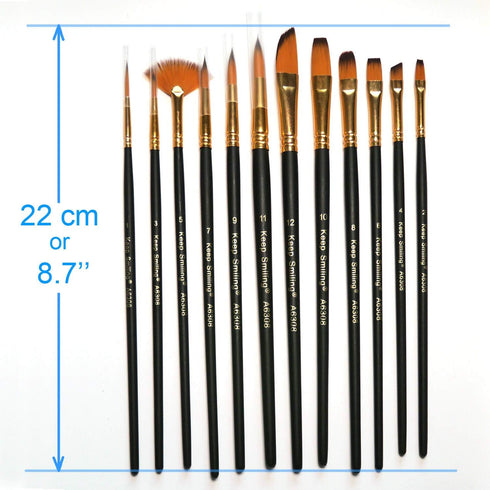 12 Pcs Artist Paint Brushes Set with Synthetic Sable Hair for Acrylic Oil Watercolor Fine Art Painting, Full Range of Sizes & Shapes Kit...
