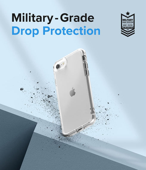 Ringke Fusion Compatible with iPhone SE 5G (3rd Gen, 2022) 4.7-Inch, iPhone SE 2020, iPhone 8/7 Case, Transparent Hard Back Shockproof Bumper Phon...
