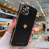 Teageo Compatible with iPhone 13 Case for Women Girl Cute Love-Heart Luxury Bling Plating Soft Back Cover Raised Full Camera Protection Bumper Sil...