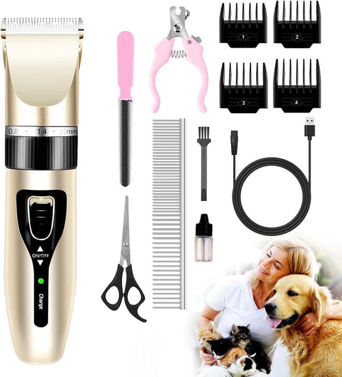zikillya® Dog Clippers for Grooming,Dog Grooming Kit for Grooming Thick Coats Dog Shears Rechargeable Dog Grooming Clippers?Suitable for Large Lon...