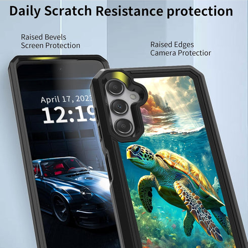 for Samsung Galaxy A15 5G Case with 1 Pack Screen Protectors, Dual Layer Protective Hard PC Back & Soft Bumper Resilient Shock Absorb Case Cover f...