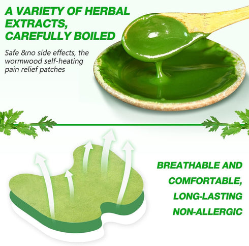 30Pcs Knee Patches, Knee Relief Patch, Natural Knee Patches, Long Lasting of Wormwood Knee Patch for Knee, Back, Neck, Shoulder., Green...