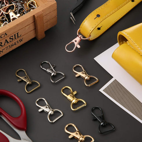 Hotop 35 Pieces Swivel Clasps Lanyard Snap Hooks Keychain Clip Hook Metal Lobster Claw Clasp with D Rings for Keychain Purse Hardware Sewing Craft...