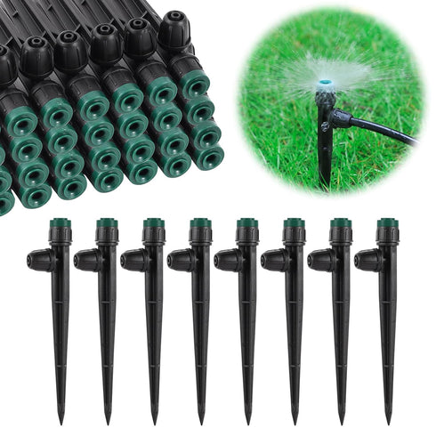 Drip Irrigation Emitters Sprayers for 1/4" Tubing, with Lock Barbed Adjustable 360 Degree Water Flow Drippers Sprayer for Garden Watering System. ...