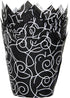 Muffin Greaseproof paper Baking cupcake cups, 2"(Bottom diameter) x 3-1/2"(Height) Black Fancy Floral Print Tulip Baking Cup Case of 125 pcs (125,...