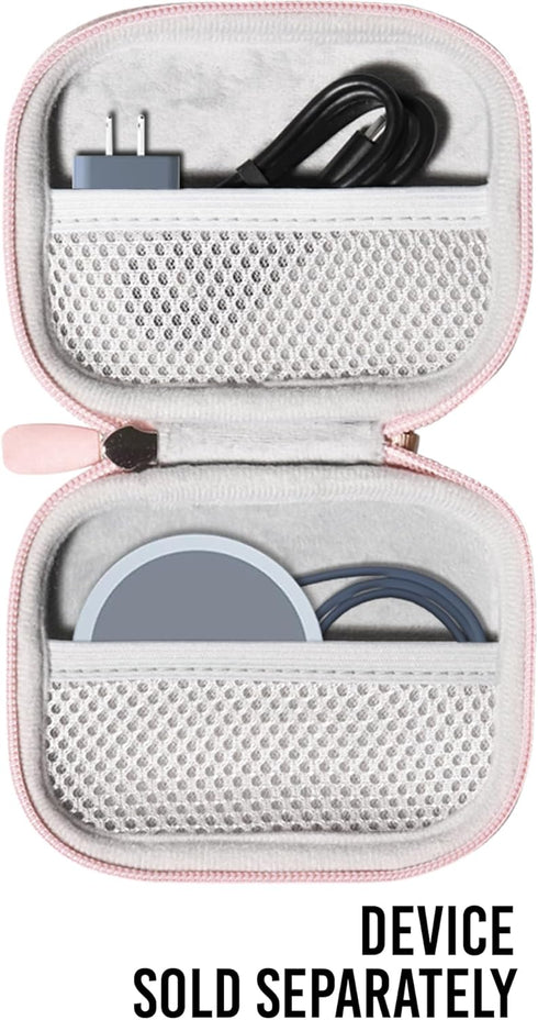 Alltravel Organizing Case for Magnetic Wireless Portable Charger, Compatible with Xoxixl, ESTAVEL, YLLZI, Bohuma (Rose)...