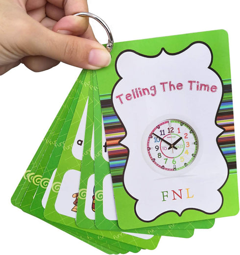 20 Analog Clocks Telling Time Flashcards Educational Learning Toys Toddlers Kids Learning Pocket Cards Kindergarten Supplies...