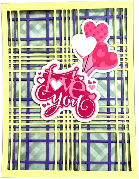 Die Cut Card Making Set of 2 Layering Metal Scrapbooking Cutting-Dies Kit DIY Paper Photo Album Art Craft Embossing Tool (Set of 2 Square Check)...