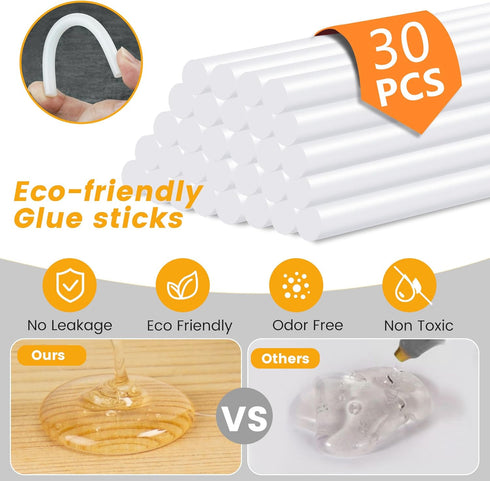 MULWARK Cordless Hot Melt Glue Gun, Rechargeable Fast Preheating Mini Glue Gun Kit with 30 Pc Premium Glue Sticks and Nozzle Cap, Wireless Hot Glu...