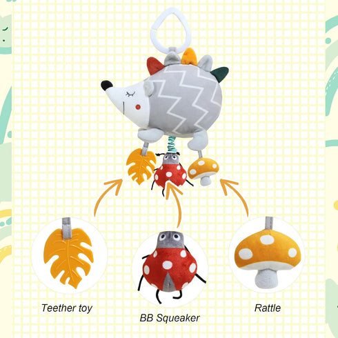 Baby Car Seat Toys for Babies 0-6 Months Musical Learning Toddler Stroller Toys 6 to 12 Months Sensory Developmental Crib Toys Hanging with Infant...