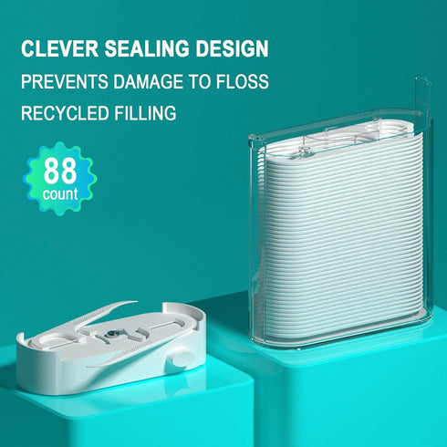 Holy Rose Dental Floss Picks Dispenser,Adults for Clean Teeth Floss Sticks Toothpick,Automatic Pop-Up Organiser Case with Flossers 88 Count,Flosse...