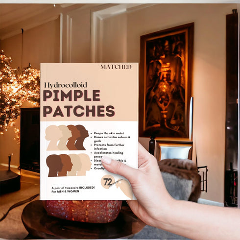 MATCHED Hydrocolloid Pimple Patches - Truly Invisible Pimple Patches - 3 Sizes, 72-Count(1 Pack )- Acne patches that match your skin tone & makeup...