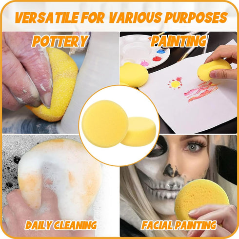 25Pcs Pottery Sponges 3inch, Painting Sponges, Pottery Sponges for Clay, Clay Sponge, Round Sponge, Clay sponges for Pottery, Paint sponges for Ac...