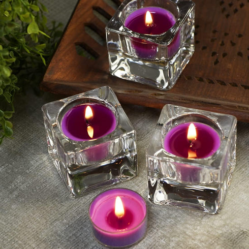DEYBBY Scented Soy Wax Tealight Candles Bulk, Lavender Aromatherapy Candle for Stress Relief, Clear Cup Long Lasting, for for Relaxation, Spa and ...