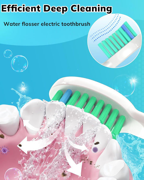 6 Pack Topkitfice Replacement Flossing Toothbrush Heads with Covers Compatible with waterpik Sonic Fusion SF01/SF02 and Sonic Fusion 2.0 SF03/SF04...