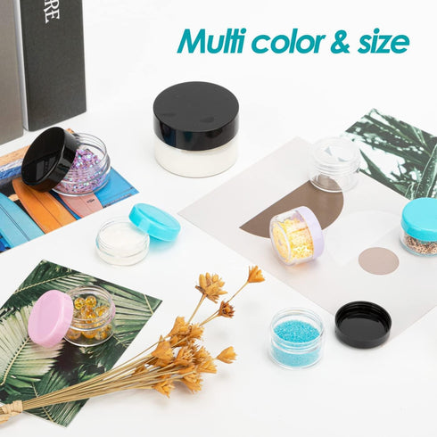 ZEJIA 5 Gram Sample Containers with Lids, 100PCS Mini Makeup Containers, Empty Plastic Travel Cosmetic Containers with Labels...