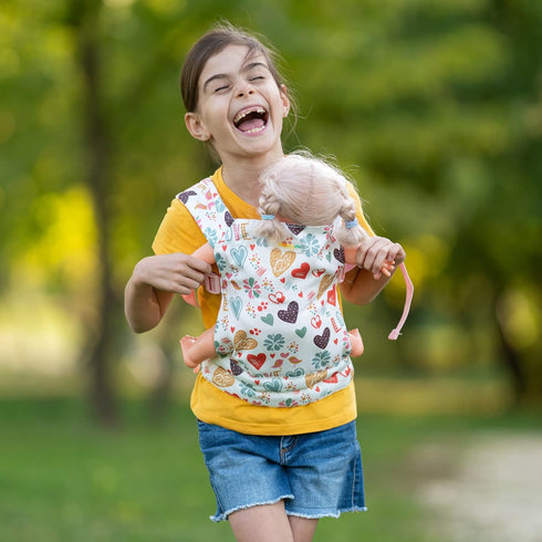 Baby Doll Carrier Kids Toy Carrier for Dolls Doll Carrier for Little Girls Front and Back with Adjustable Straps Doll Accessories - Pink - Love De...