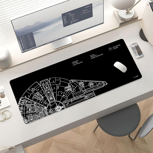 Mouse Pad Desk Mat Gaming Large Keyboard Cute Office Desktop Computer Laptop Black XXL Long Giant Big Cool Modern Design Unique for Women Girls Me...