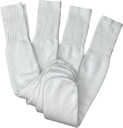 Mens White Tube Socks for Men - Mens Over the Calf Socks - Knee High Long Socks Size 13-17...