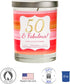 50 & Fabulous! | Vanilla, Clove, Amber | Luxury Scented Soy Candles | 10 Oz. Clear Jar Candle | Made in The USA | Decorative Aromatherapy | 50 Yea...