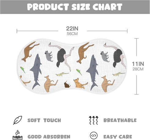 Australian Animal Koala Kangaroo Muslin Burp Cloths for Baby 2 Pack 100% Cotton Baby Washcloths Bibs for Boy Girl...