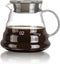 Vdomus Pour Over Coffee Maker - 500ml Glass Coffee Pot - Portable Dripper - 5''H French Style Manual Coffee Brewer with Strainer (Without Stainles...