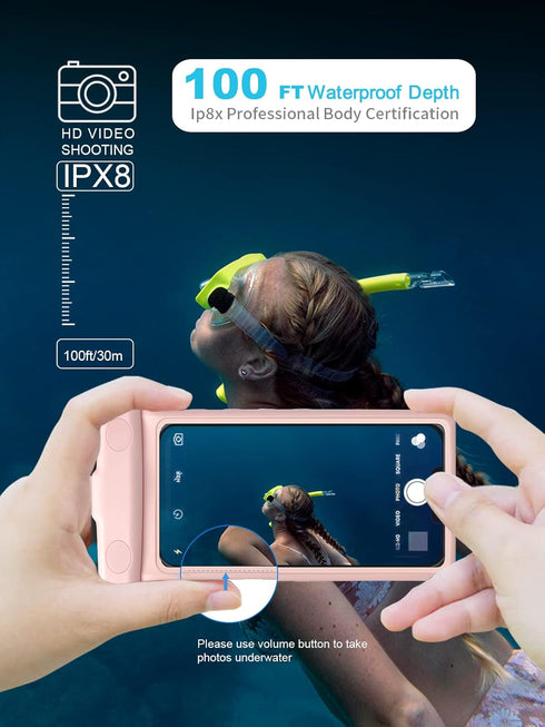 wellhouse Waterproof Phone Pouch Case, 3D Stereoscopic 7" Waterproof Cell Phone Dry Bag for iPhone15 14 13 XS XR X Pro Max Plus Mini, S22 S21 Ultr...