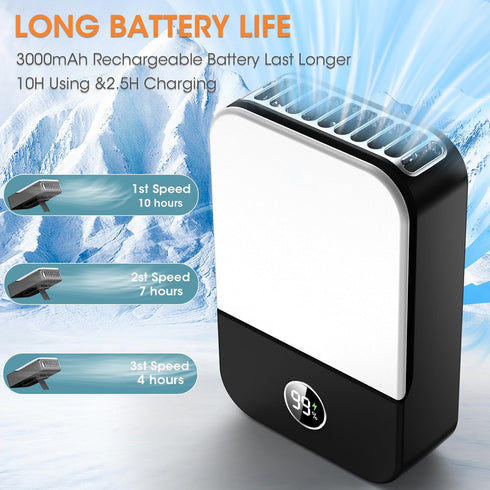 Andwing Portable Neck Fan Rechargeable, Mini Fan Handheld with Waist Clip 3 Speed Adjustable, Leafless Personal Fan for Home Office Outdoor Travel...