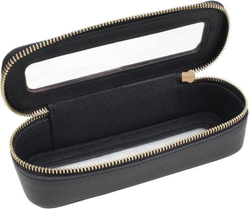Clear Makeup Brush Bag, Small Makeup Brush Holder Travel Makeup Bag for Purse Mini TSA Approved Cosmetic Brush Case Portable Toiletry Bag for Wome...