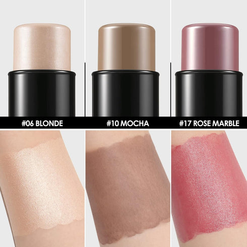 FOCALLURE 3 Pcs Cream Contour Sticks,Shades with Highlighter & Bronzer & Blush,Non-greasy Long-wear Face Contouring Pen,Easy to Sculpt the Face an...