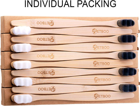 Bamboo Micro-Nano Toothbrushes, Extra Soft Toothbrush with 20000 Bristles Designed for Sensitive Gums Kids Adults (Black White 20P)...