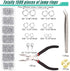 Jump Rings for Jewelry Making Kit, 1500pcs Jewelry Repair Kit for Necklace Bracelet, Lobster Clasps and Closures Repair Supplies Kit with Pliers T...