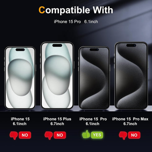 2 Pack Matte Privacy Screen Protector for iPhone 15 Pro 6.1-inch with Easy Installation Tool, Anti Spy Anti Glare 9H Tempered Glass Film, Dynamic ...