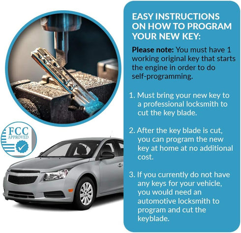 Keyless2Go Replacement for New Keyless Remote 4 Button Flip Car Key Fob for Equinox Verano Sonic and Other Vehicles That Use FCC OHT01060512...