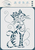Stencils for Walls: Cute Cat Stencil, 6 x 8.5 inch (L) - Cool Cartoon Cat Bow Flower Beads Stencils for Painting Template...