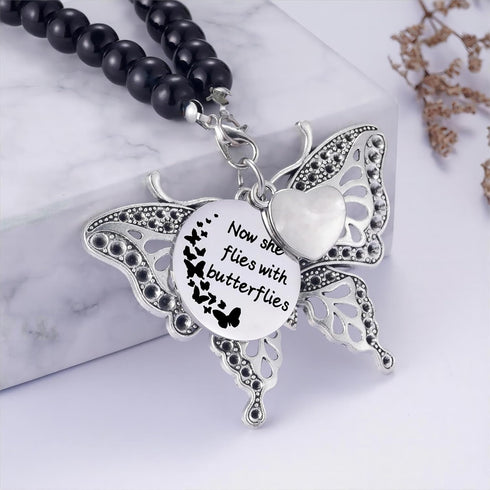 Mom Memorial Suncatcher Butterfly for Car Charm Loss of Mother Ornament Hanging Rear View Mirror Accessories Grief Bereavement Sympathy Gift...